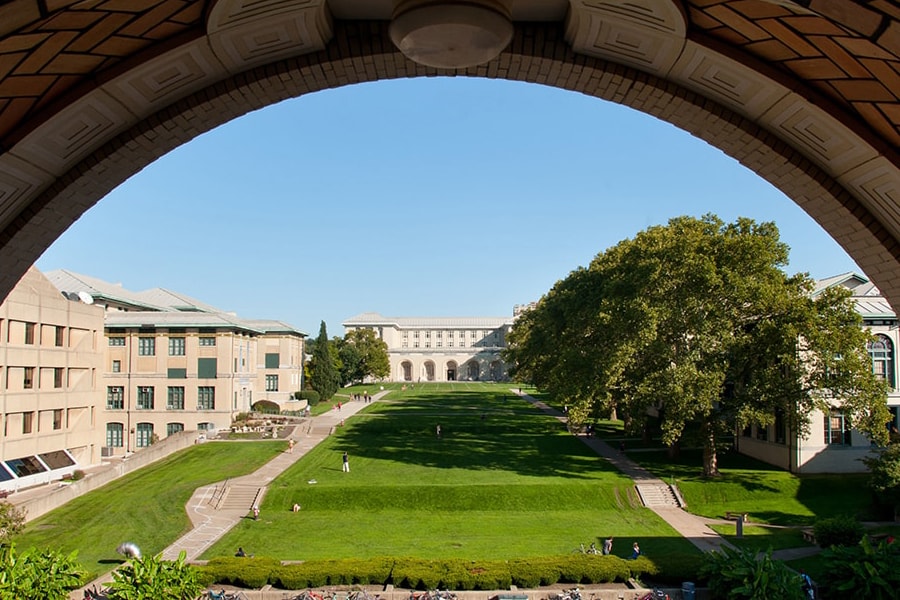 view from Hamerschlag Hall