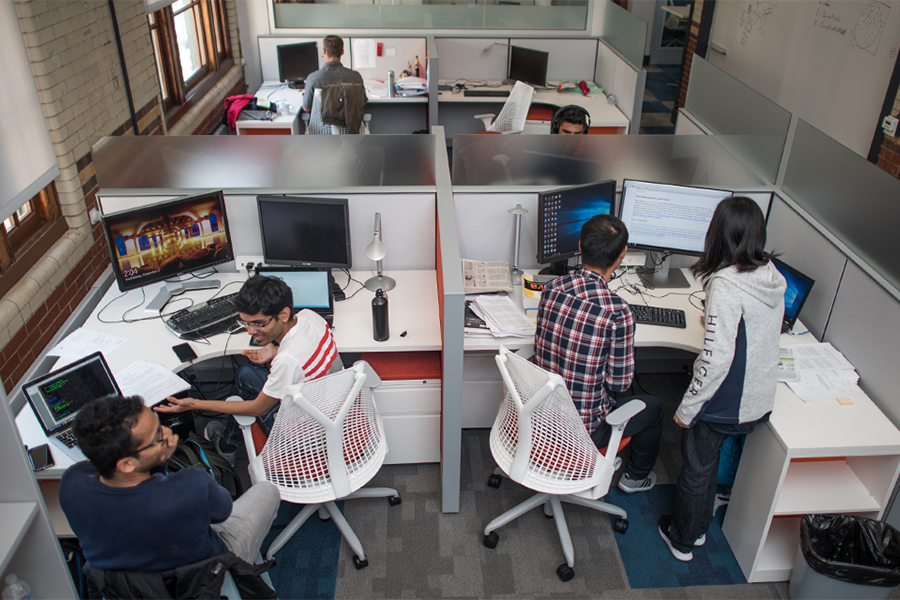 students in a data science cluster